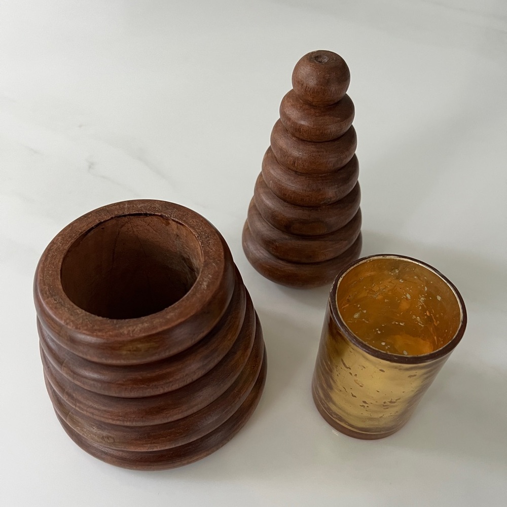 Vintage Wellesley Manor Wood Tree Candle Hand crafted 10.25" H Reusable - Picture 3 of 7